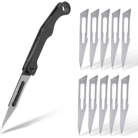 Couteau de poche avec lame 11, couteau pliant en titane pour Outdoor & EDC
