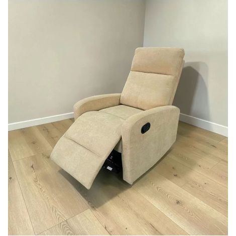 poltrona bellahome "clara" con recliner in tessuto beige 71x88x102 cm (1/4)