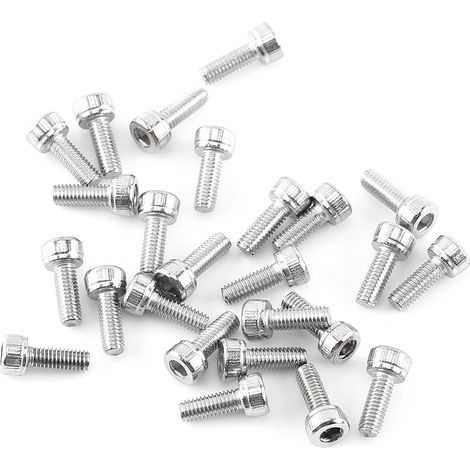 Vis à tête hexagonale creuse M3 en acier inoxydable 304 avec écrous hexagonaux et rondelles assortis (tête cylindrique) (1/5)