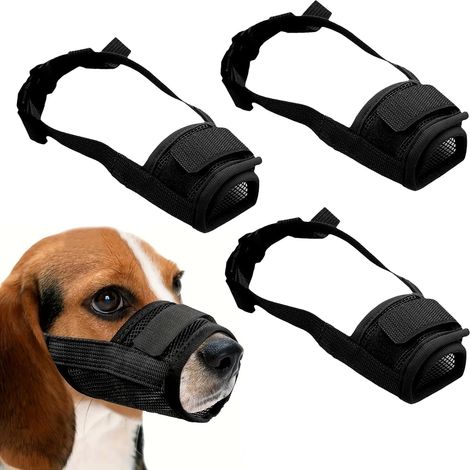 Muselières pour chiens - pour empêcher les aboiements et l'ingestion accidentelle (noir - circonférence du museau 12-15 cm) (1/4)