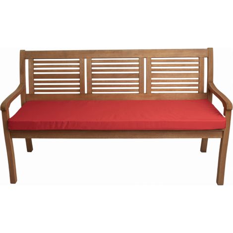 Coussin de banc de jardin 130x50x7cm assise, coussin de balancelle de jardin Rouge, coussin d'assise plat, coussin de banc de jardin