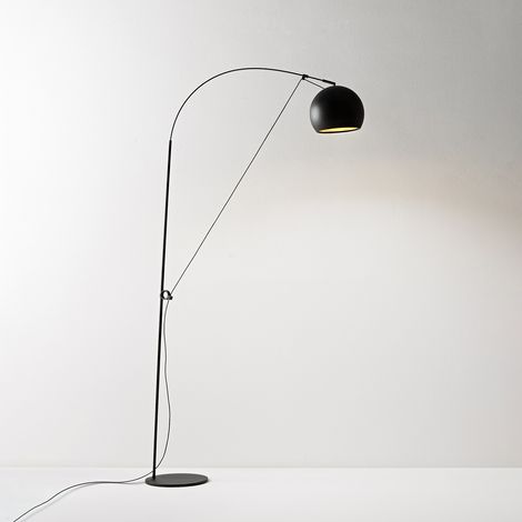 Piantana Moderna Pulley Metallo Oro E Nero Opaco 1 Luce E27 (1/4)