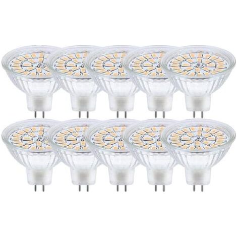 Ampoule LED MR16 12 V 3 W (équivalent à une ampoule halogène 30 W, blanc chaud 3000 K), spot LED non dimmable, lot de 10. (1/3)