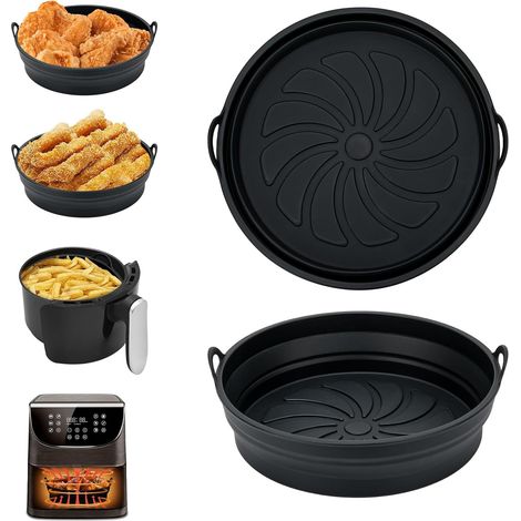 2 Pièces Moule Silicone, Antiadhésif, Pliable, Pour Friteuse Air, Four, Micro-ondes