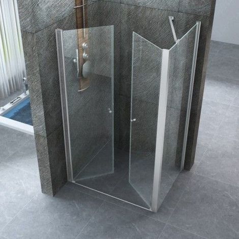 Bagno Italia Box doccia doppia porta saloon e anta fissa 70x70 cm cristallo 6mm (1/5)