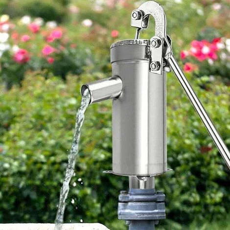 Enowelir Pompe À Eau Manuelle En Acier Inoxydable Pour Puits Jusqu'à 10 Mètres De Profondeur Pompe À Main (1/4)