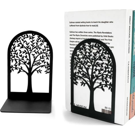 2 Serre-Livres Arbre Metal Decoratifs Bibliotheque Bureau Maison (1/5)