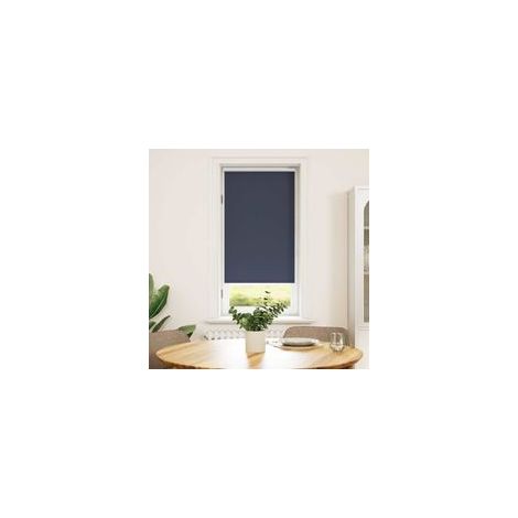 Store occultant à enrouleur 44,4 x 100 cm, largeur du tissu 40 cm, bleu marine - Crezuo (1/4)