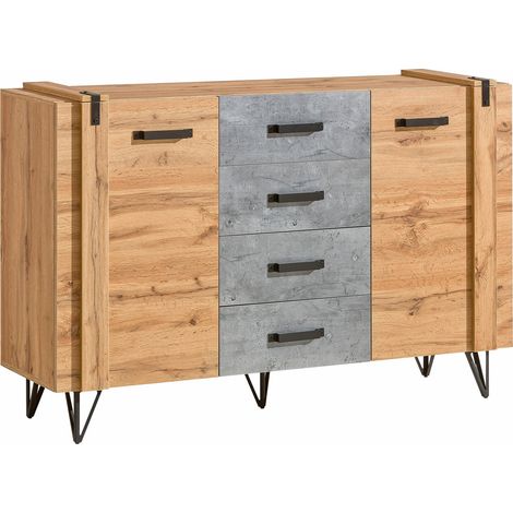 Cómoda Domdele 104 , Con cajones y puertas, Número de cajones: 4, 97x135x42cm (1/5)