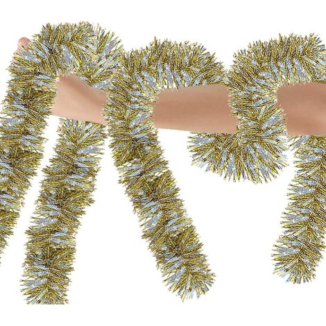 Weihnachts-Lametta-Girlande 10m, 5 Stück künstliche Tannengirlande, glitzernd, wiederverwendbar