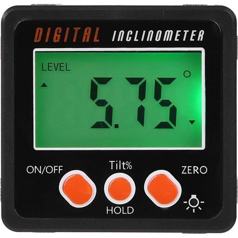 Angle Mesure Angle Horizontal Compteur numérique Inclinomètre,Numérique Boîte de Niveau électronique Base Magnétique Outils de Mesure,Noir (1/5)