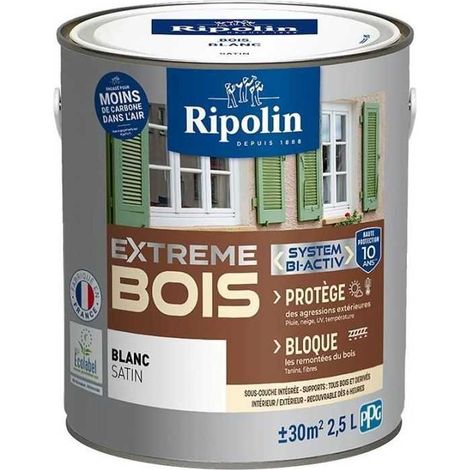 RIPOLIN PROTECTION EXTREME LEGNO BIANCO Satinato 2,5 L (1/3)
