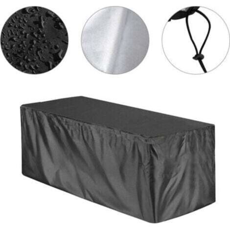 FENOPLASTICAHousse imperméable pour coffre de jardin, housse de jardin avec fermeture éclair, tissu Oxford 210D, résistant aux UV – Rectangulaire (123 x 62 x 55 cm) (1/4)