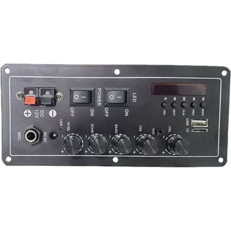 Carte Amplificateur Audio 15 W 15 W Prise en Charge Radio USB Double Microphone Bluetooth Amplificateur Caisson de Basses pour (1/4)