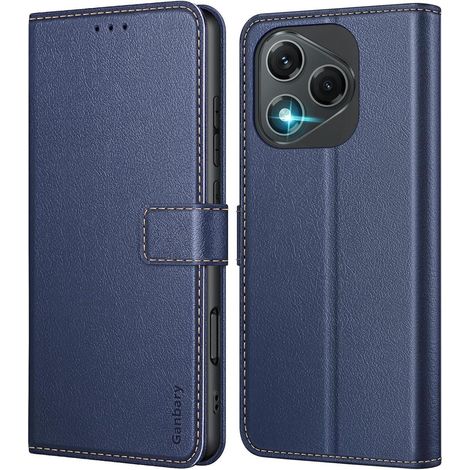 Handyhülle 400 Lite Klapphülle Leder Honor 400 Lite Dunkelblau (1/5)