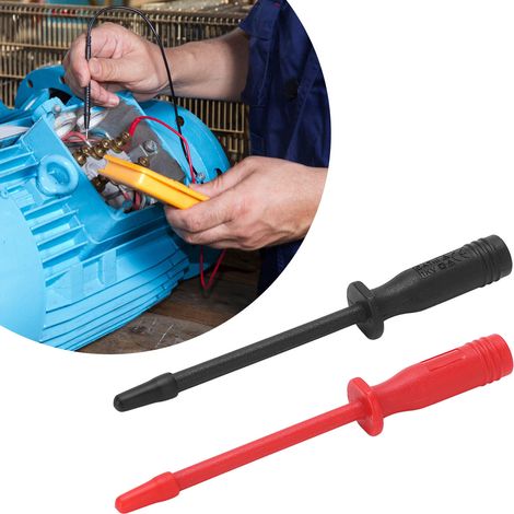 Die kurze Rundkopf-Prüfsonde J.30016 mit Standardstecker (rot und schwarz) wird als Set verkauft. (1/5)