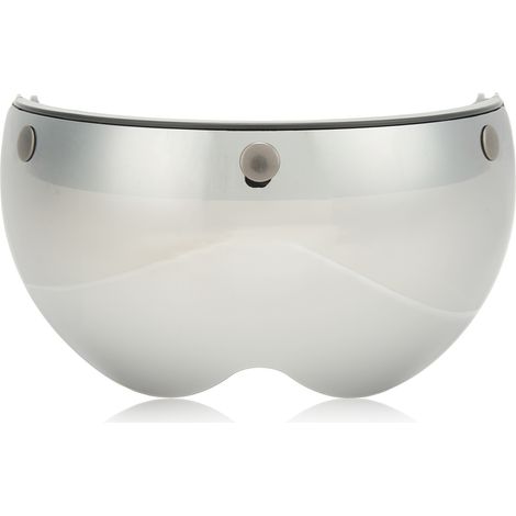 Visière de casque moto rétro anti-vent et anti-sable, avec boucle ajustable argentée (1/5)