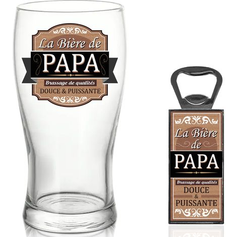 Set Verre à Bière et décapsuleur - Papa (1/2)