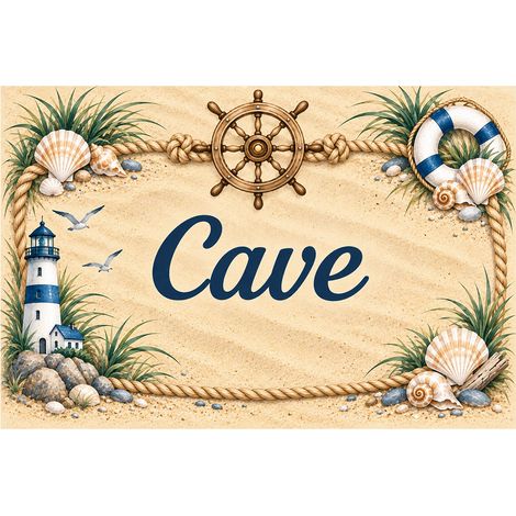 Plaque Cave 20 x 15 cm décoration marine en aluminium (1/2)