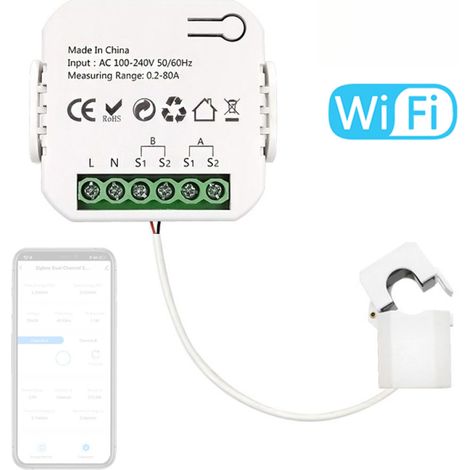 Compteur énergie intelligent Tuya WiFi – Surveillance bidirectionnelle – Photovoltaïque – Application mobile (1/5)