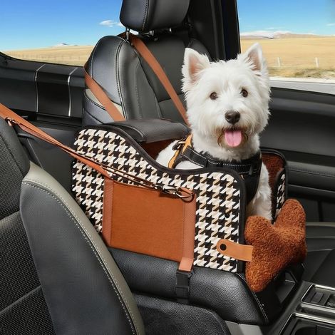 Hunde-Autositz für Mittelkonsole, kariert, bis 7,5 kg (1/5)