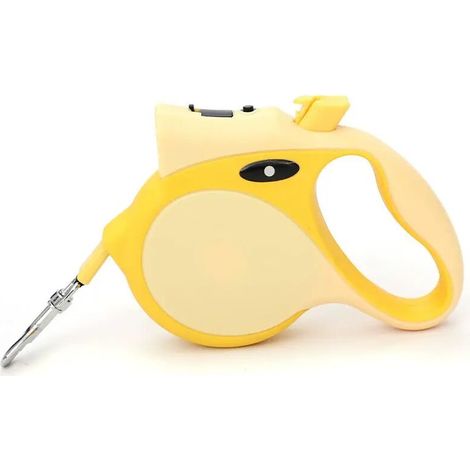 Laisse rétractable pour chien d'extérieur, rétractable avec poignée confortable, élégante laisse rétractable automatique avec lampe de poche, longueur 5 m