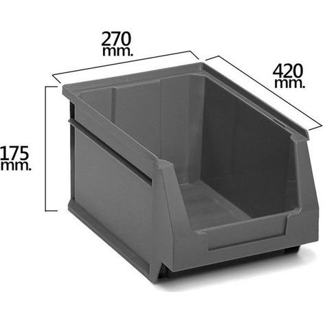 Gaveta Apilable Almacenamiento Gris Nº56 420x270x175 mm.        (4/6)