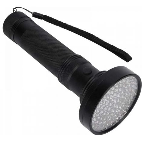 Lampe de poche UV 100 LED (noire), lampe de poche fluorescente pour la détection de billets de banque, de masques cosmétiques (1/4)