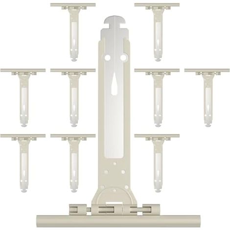 10 supports en nylon beige et métal pour stores, crochet universel bipartite, installation facile pour rideaux enrouleurs électriques et manuels (1/5)