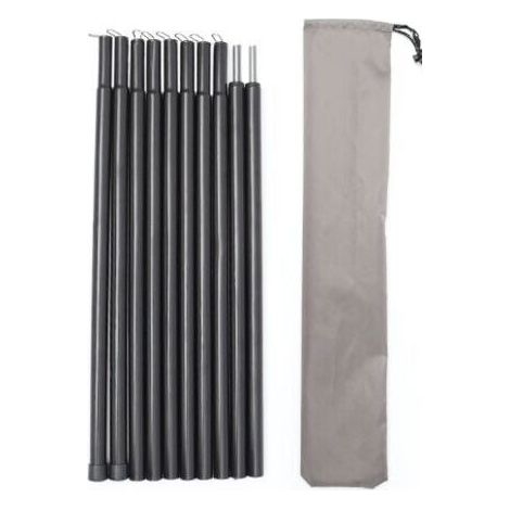 2 Pièces Arceaux de Tente Télescopique en Acier Inoxydable pour Bâche avec Sac de Rangement Réglable de 43 à 200 cm pour Tente Tarp Auvent Voile D'ombrage
