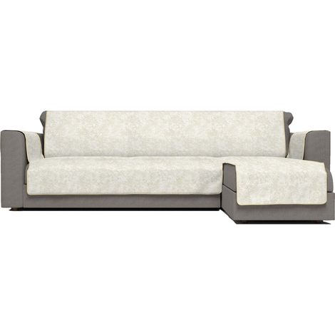 Housse de canapé antidérapante avec Chaise-Longue Droite, Crème, 240cm (1/5)