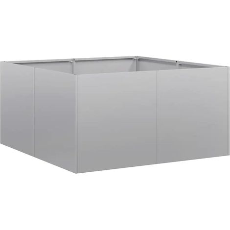 Jardinière carrée moderne pour balcon jardin 80 x 80 x 40 cm stable et décorative en acier galvanisé