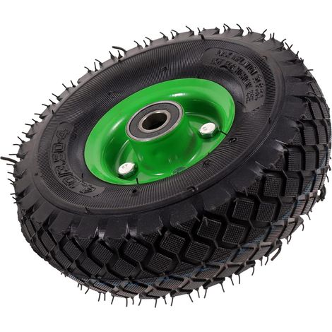 Roue Gonflable de Remplacement en Caoutchouc Noir 10 Pouces, Silencieuse et Amortissante, pour Chariot de Jardin et Tondeuse (1/5)