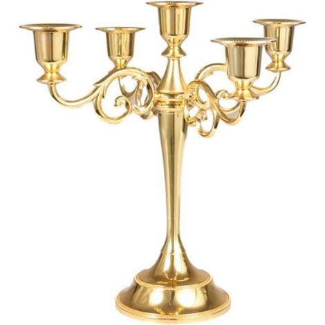 5-armiger Metall-Kerzenständer, Hochzeitskerzenständer im europäischen Stil, Kandelaber für Weihnachten, Geburtstagsgeschenk, Heimdekoration