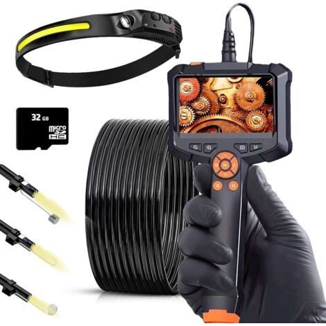 BUNTHAUS Nouveauté 2025 Caméra endoscopique Photos Videos autofocus Grand Angle 2MP 8 LEDs réglables écran 4,3 Pouces HD pour realiser Vos inspections industrielles Domestique ou mécanique (1/5)