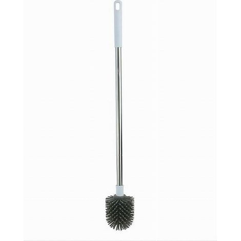 Cleafe - Scopino Wc Spazzola Bagno Setole In Silicone Manico Acciaio Plastica Lungo 87623 - (1/2)