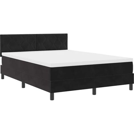 Matelas à ressorts LED avec surmatelas en velours noir, dimensions 140 x 190 cm (1/5)