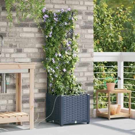 42002872 Cache-pot de jardin Gris 40 x 40 x 142 cm Acier (1/5)