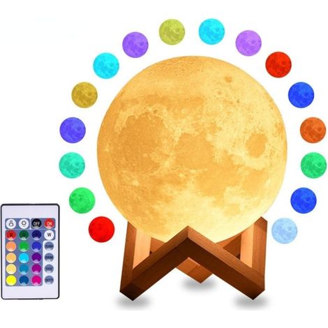 MINKUROW Moon Lamp Galaxy Lamp, 16 Colori Led 3d Moonlight Lava Lamp, Telecomando E Touch Control Star Lamp Moon Night Light Regali Per Ragazze Ragazzi Bambini Donne Compleanno (1/5)