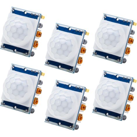 Set mit 6 einstellbaren Infrarot-PIR-Sensoren, kompatibel mit Arduino und Raspberry Pi für automatische Beleuchtung (1/5)