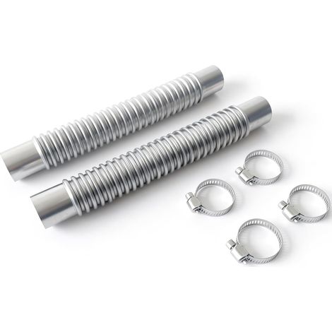 Tuyau d'échappement en acier inoxydable de 20 cm pour générateur avec 2 pièces et 4 pinces de fixation, Tuyau flexible pour chauffage diesel, réducteur de bruit et étanchéité parfaite (1/5)