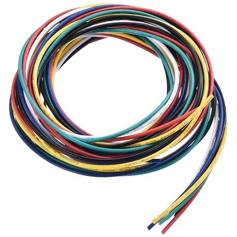 20 Gauge PVC Patch Wire 1.5m/5Ft 20AWG Tinned Copper Flexible Electrical Wire Color 6 Strand 2.0mm Diameter (1/5)