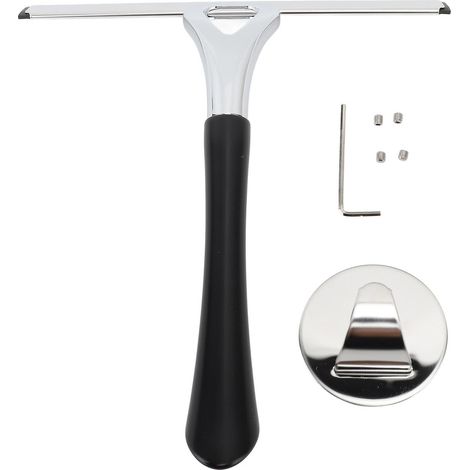 Raclette de douche multifonctionnelle en acier inoxydable, outil de nettoyage de vitres de bain pour miroirs et verres. (1/5)