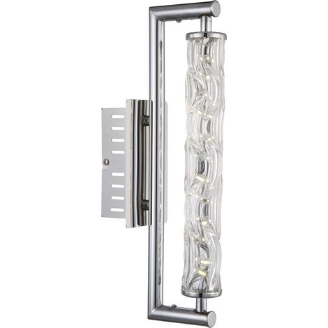 Lampada da parete design a LED faretto in vetro ruotato soggiorno sala da pranzo illuminazione cromata corridoio luce Globo 68068W