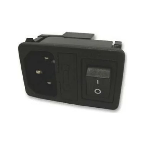 Multicomp JR-101-1-FRSG-02 Male Power Input Connector 250VAC 10A - IEC Series - Panel Mount