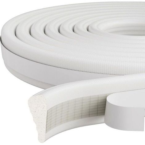 Joint En Mousse - 5 m - Auto-Adhésif - Pour Isolation Portes Fenêtres - Étanchéité Froid Bruit - Largeur Réglable 4,5 à 9 mm - Blanc - 1 Rouleau (1/4)