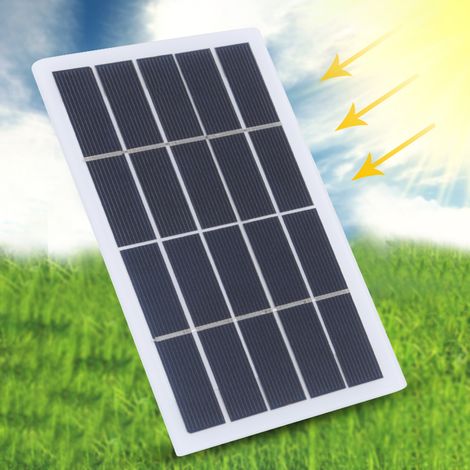 Panneau solaire polycristallin 2W 5V portable pour recharge en extérieur et projets DIY (1/5)