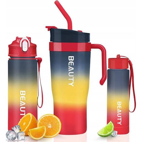 ECARLA Set di 3 borracce blu navy sfumate con rosso BD13WZ4 (1/4)