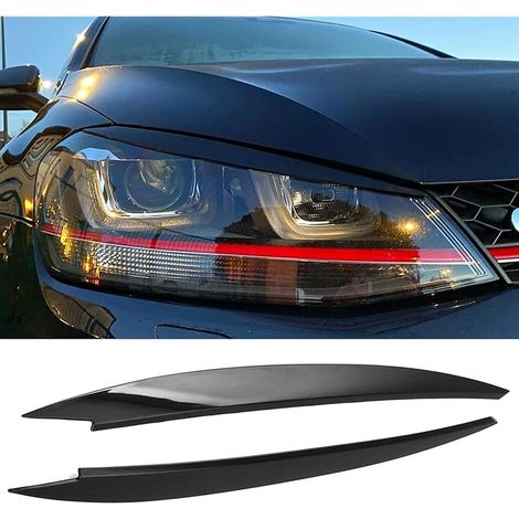 Sourcils de phare, garniture de paupières, Couverture de sourcil de phare, garniture de décalque d'autocollants de voiture ABS adaptée pour Volkswagen VW Golf 7 GTI MK7 (1/5)