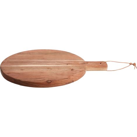 Premier Housewares Dark Brown Small Chopping Board Acacia Wood Brown Boards Wood Round Wooden Chopping Boards Antibacterial Cutting Boards 40 x 3 x 50 (1/3)
